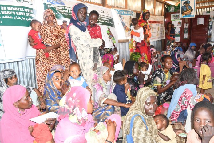 Photo of Refugees at the Waiting Center in Chumedi Payam Nutrition Site, Renk County Upper Nile State