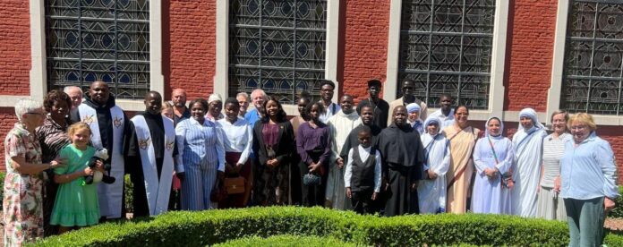 South Sudanese Catholic Priests in Beligum during a thanksgiving for South Sudan's 15th Independence